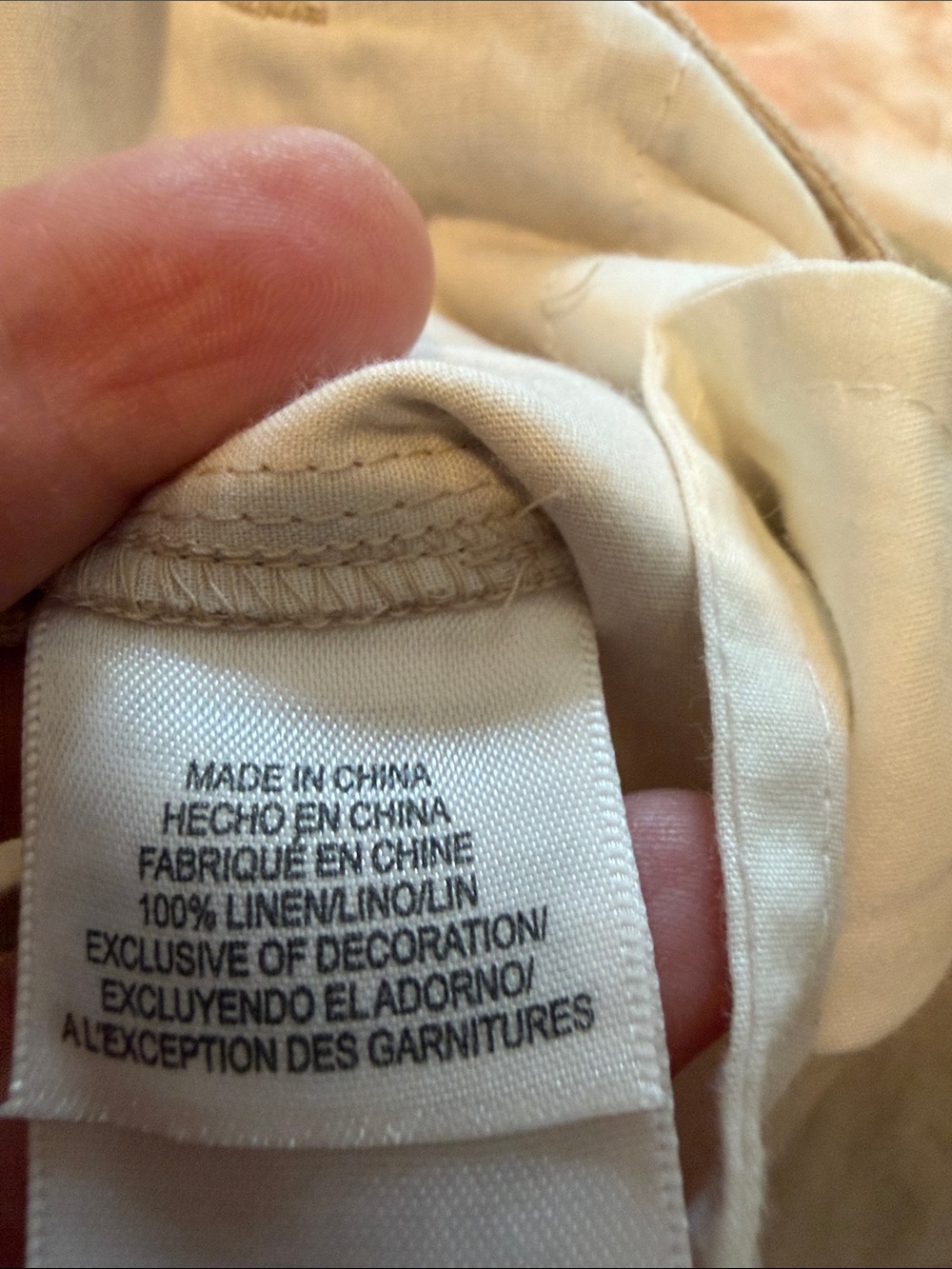 Liz Claiborne Women's Tan Linen-Blend Chinos - Picture 4 of 5